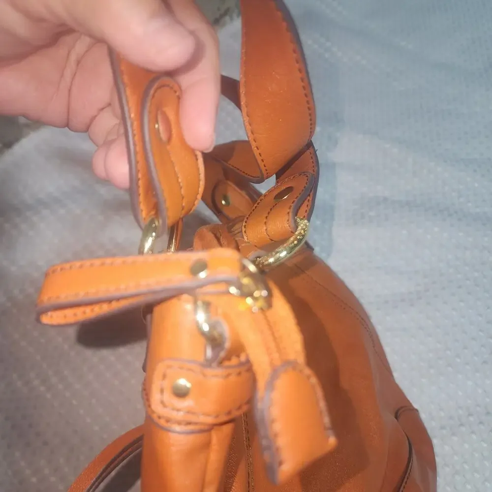 RELIC EUC ORANGE FX LEATHER SATCHEL BAG
